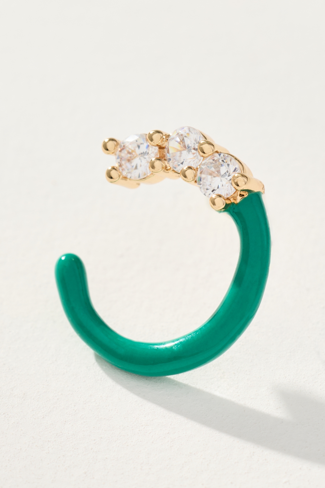Contrast Crystal Hoop Earrings