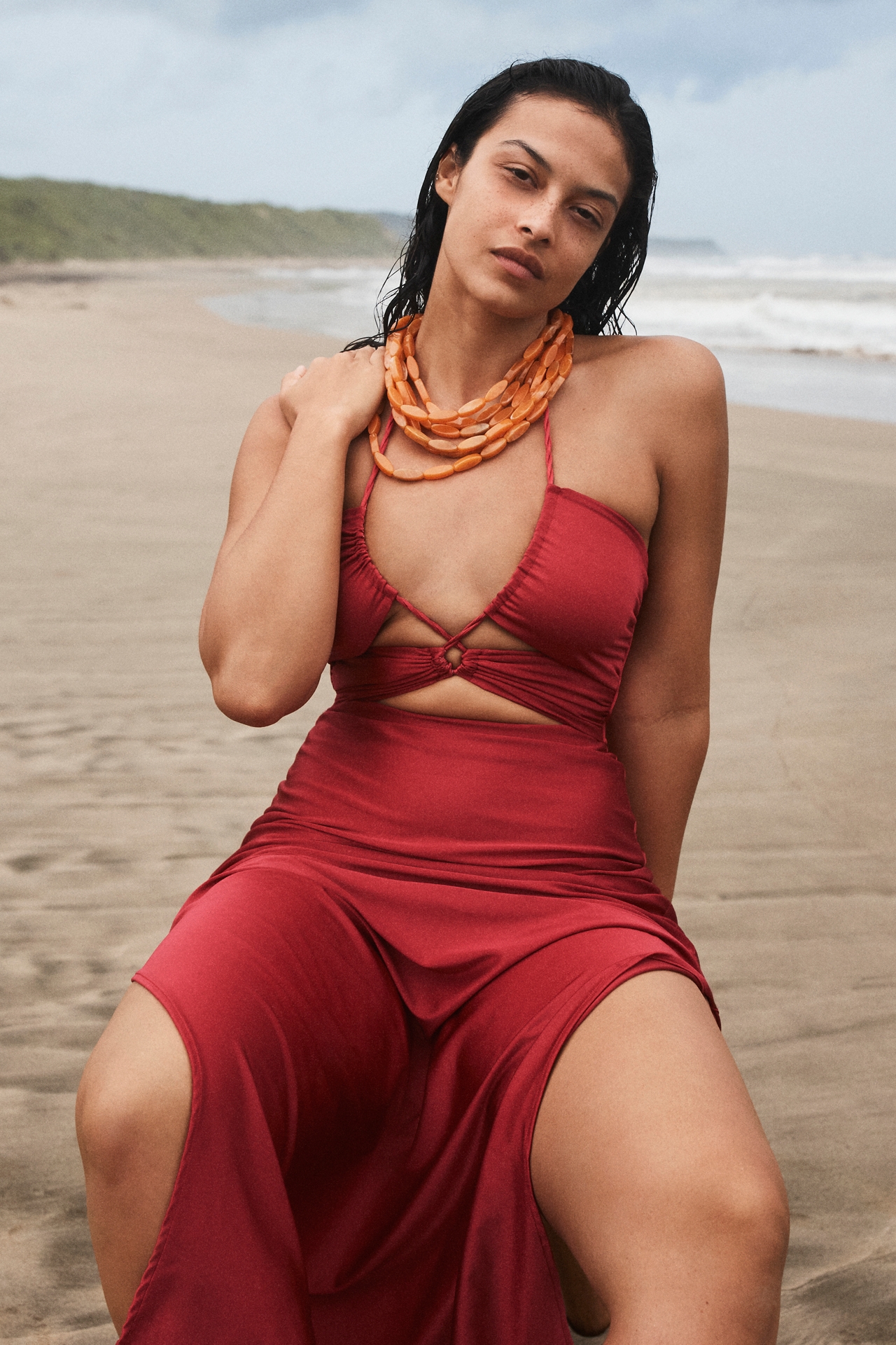 Chunky Layered Resin Beaded Necklace