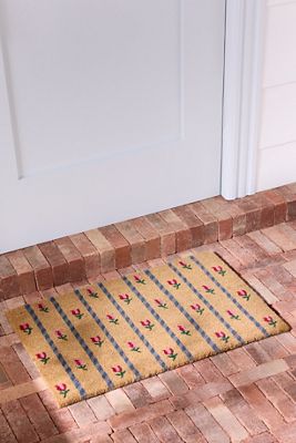 Tulips Striped Coir Printed Doormat