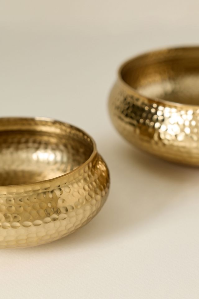 The Collective Artisan Pebbled Metal Bowls, Set of 2  #1