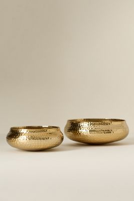 The Collective Artisan Pebbled Metal Bowls, Set of 2 