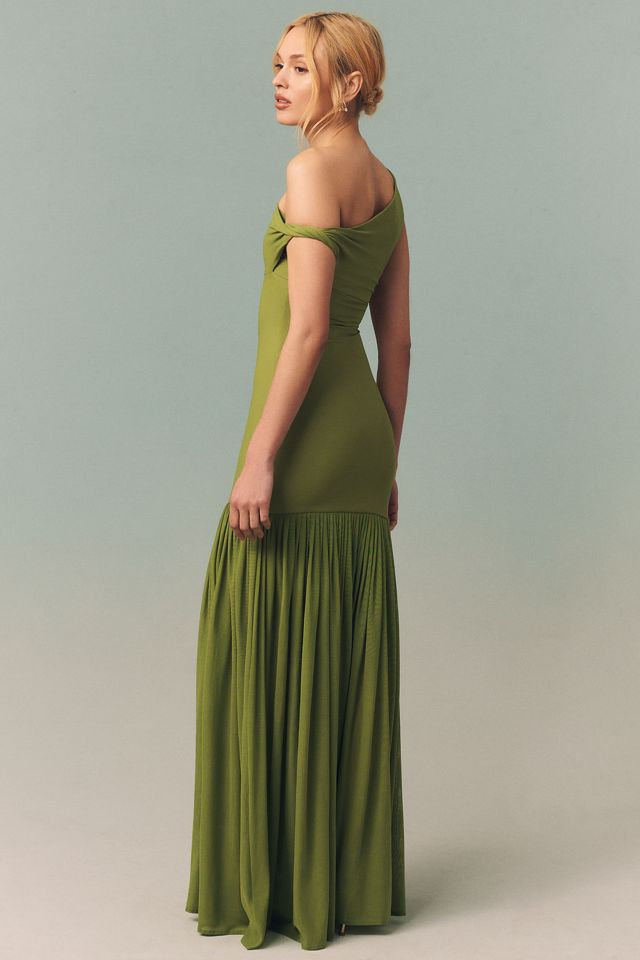 Deme by Gabriella Off-Shoulder Stretch Mesh Maxi Dress | Anthropologie