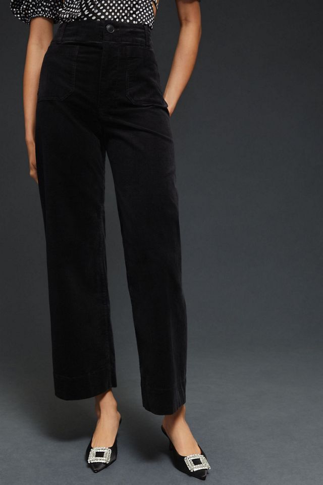 Maeve Colette Cropped Wide-Leg Corduroy Pants #2
