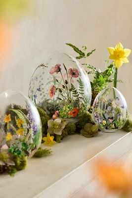 Floral Glass Easter Egg