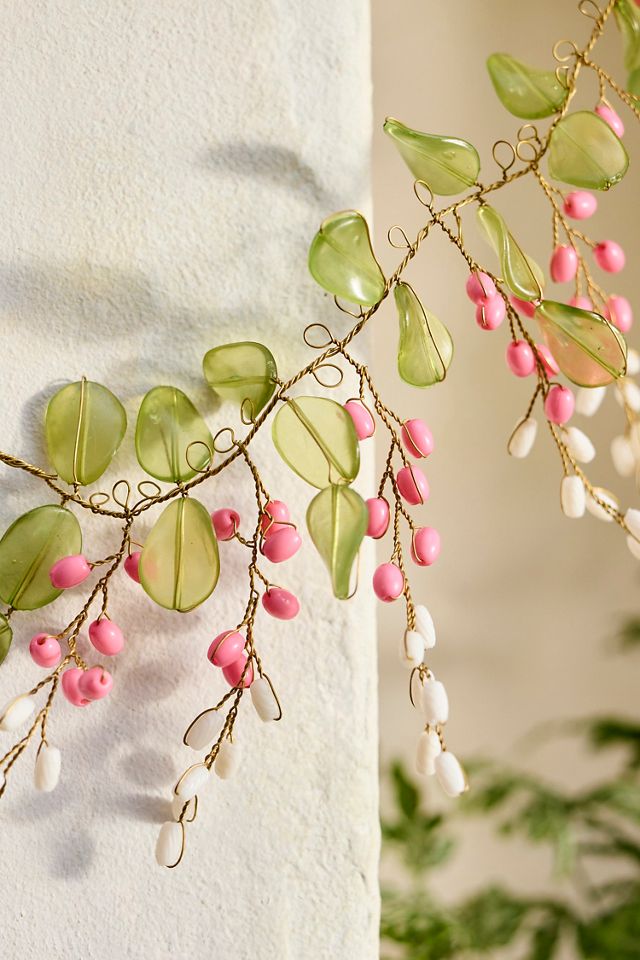Beaded Pink Floral Garland #1