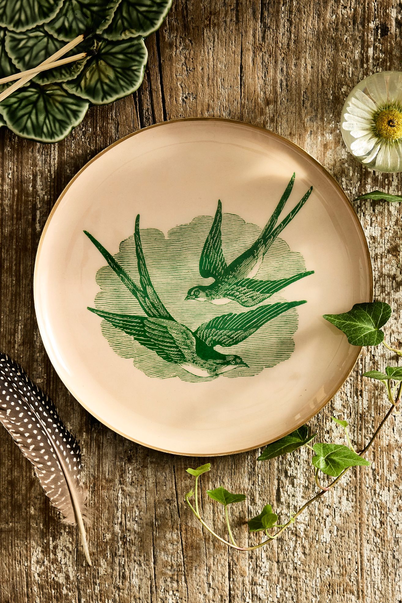 Printed Archival Tray, Small Round - Green, 9", Round