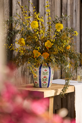 Terrain Floral Stripe Earthenware Vase