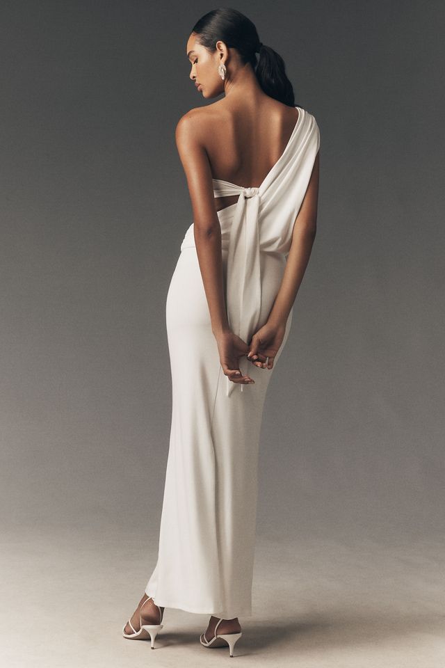 backless two piece dress Santorini White Backless Strappy Slip Dress