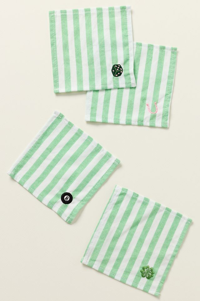 Frasier Sterling Cotton Lucky Cocktail Napkins, Set of 4 #1