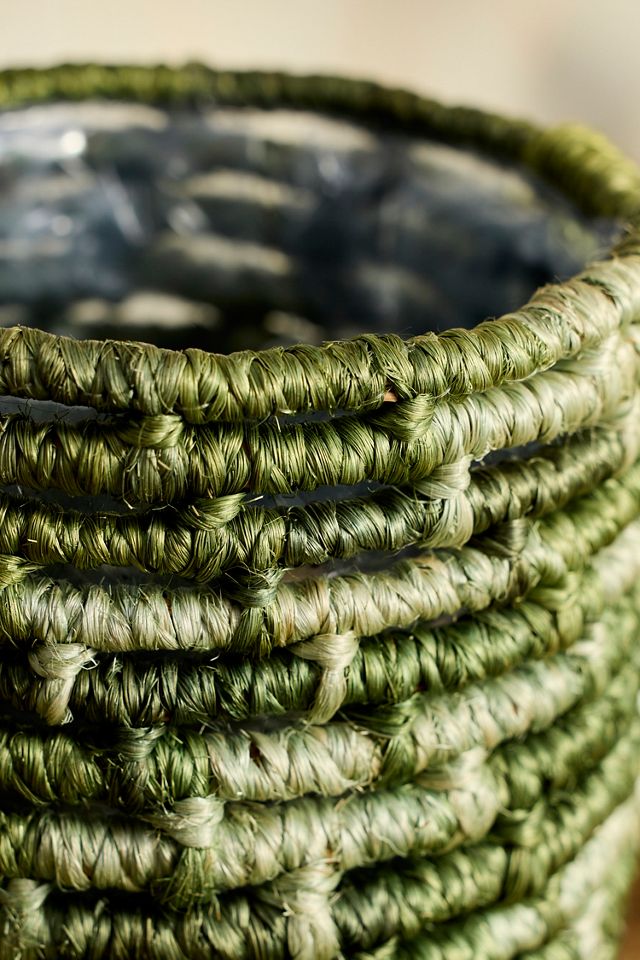 Emerald Abaca Basket Pot #1