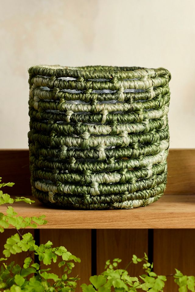Emerald Abaca Basket Pot #2