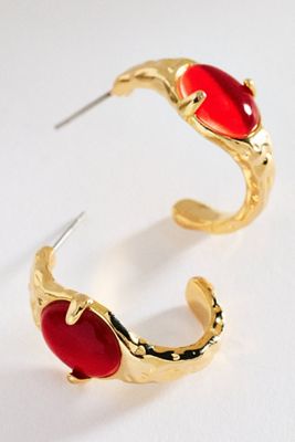 Aretes de Aro Mini con Piedra