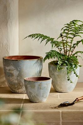 Canyon Blue Ceramic Egg Planter