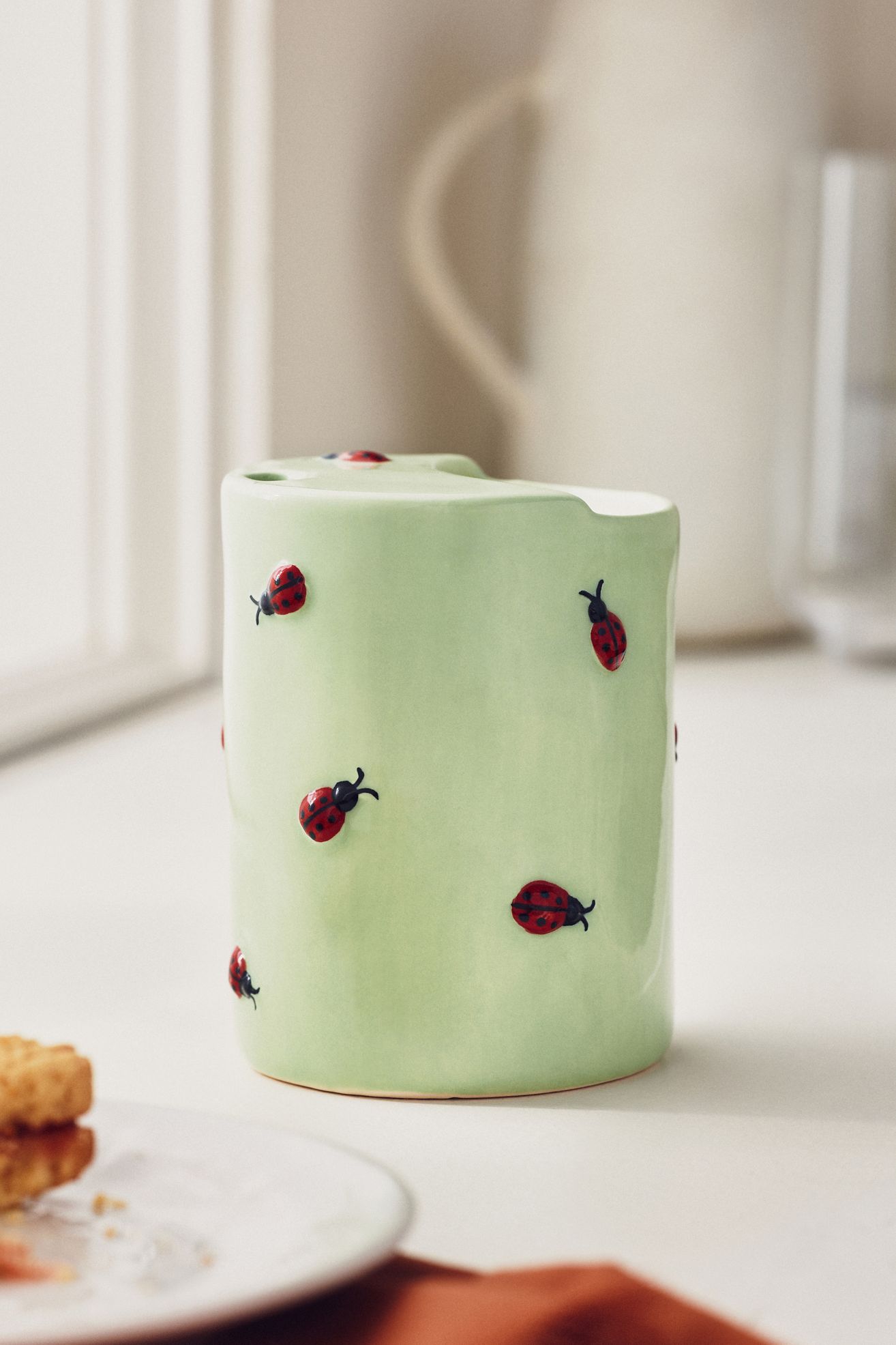 Porcelain Demi Sipper - Ladybug, One Size