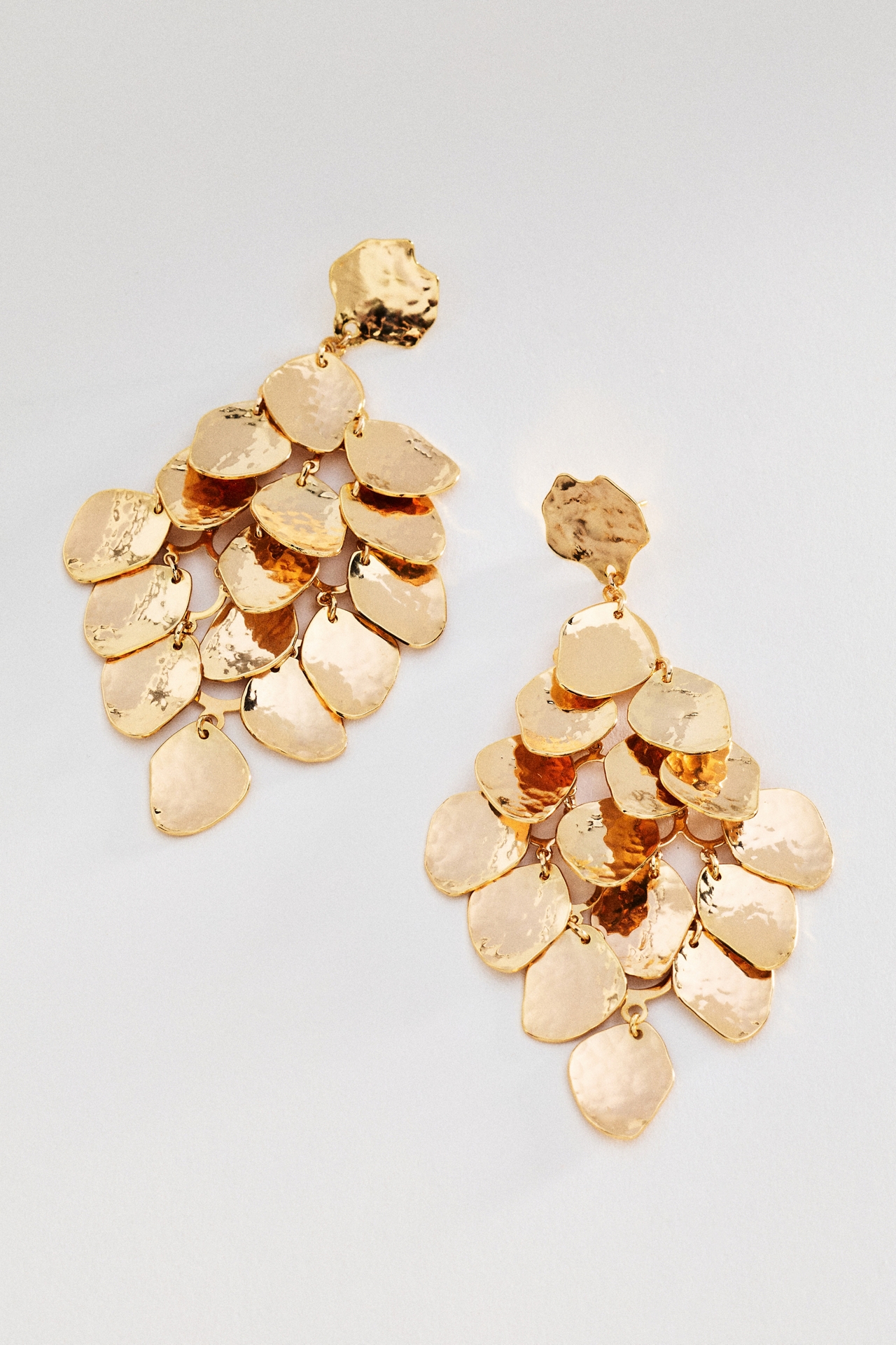By Anthropologie Textured Droplet Statement Earrings