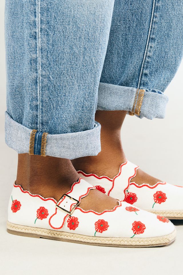 Maeve Scalloped Edge Espadrille Mary Jane Flats #1