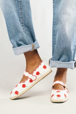 Maeve Scalloped Edge Espadrille Mary Jane Flats