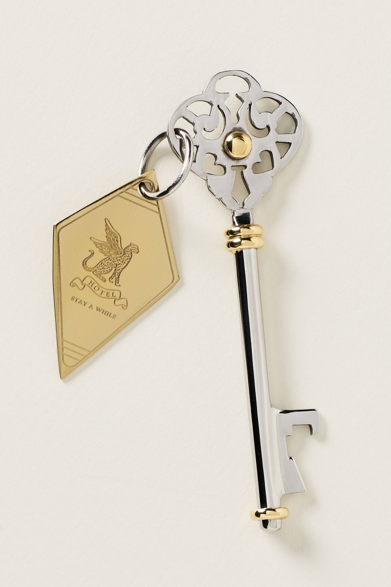 Hotel Bar Stainless Steel Key Bottle Opener - Chrome, One Size