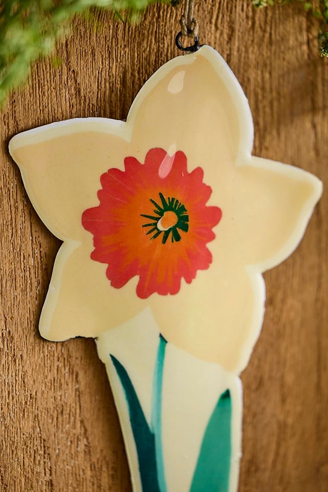 Puffed Enamel Daffodil Ornament #1