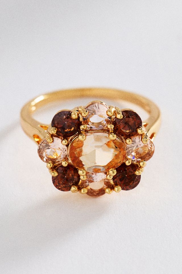 Floral Crystal Ring | Anthropologie