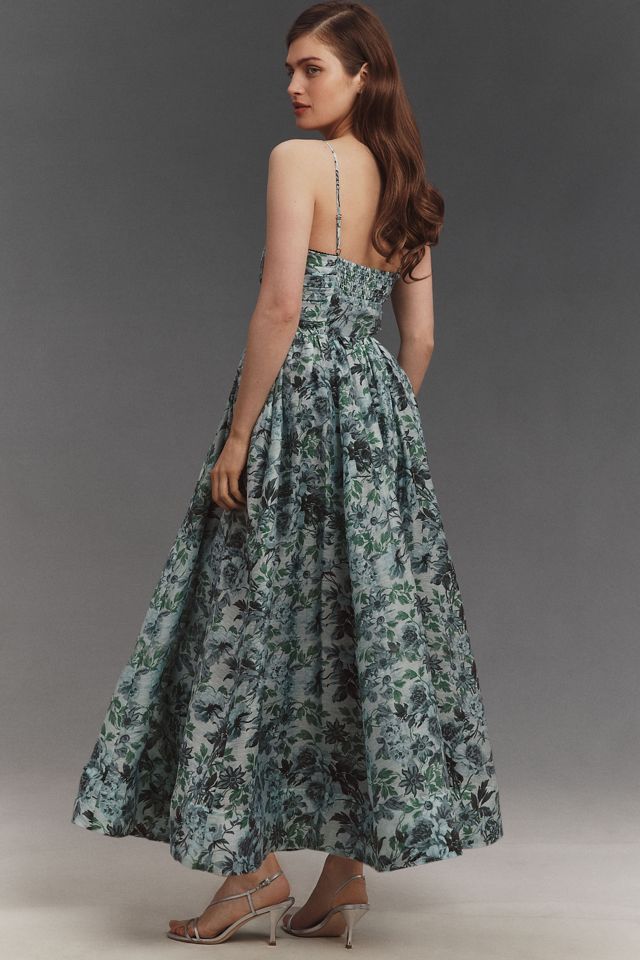 BHLDN Floral Bustier Midi Dress | Anthropologie