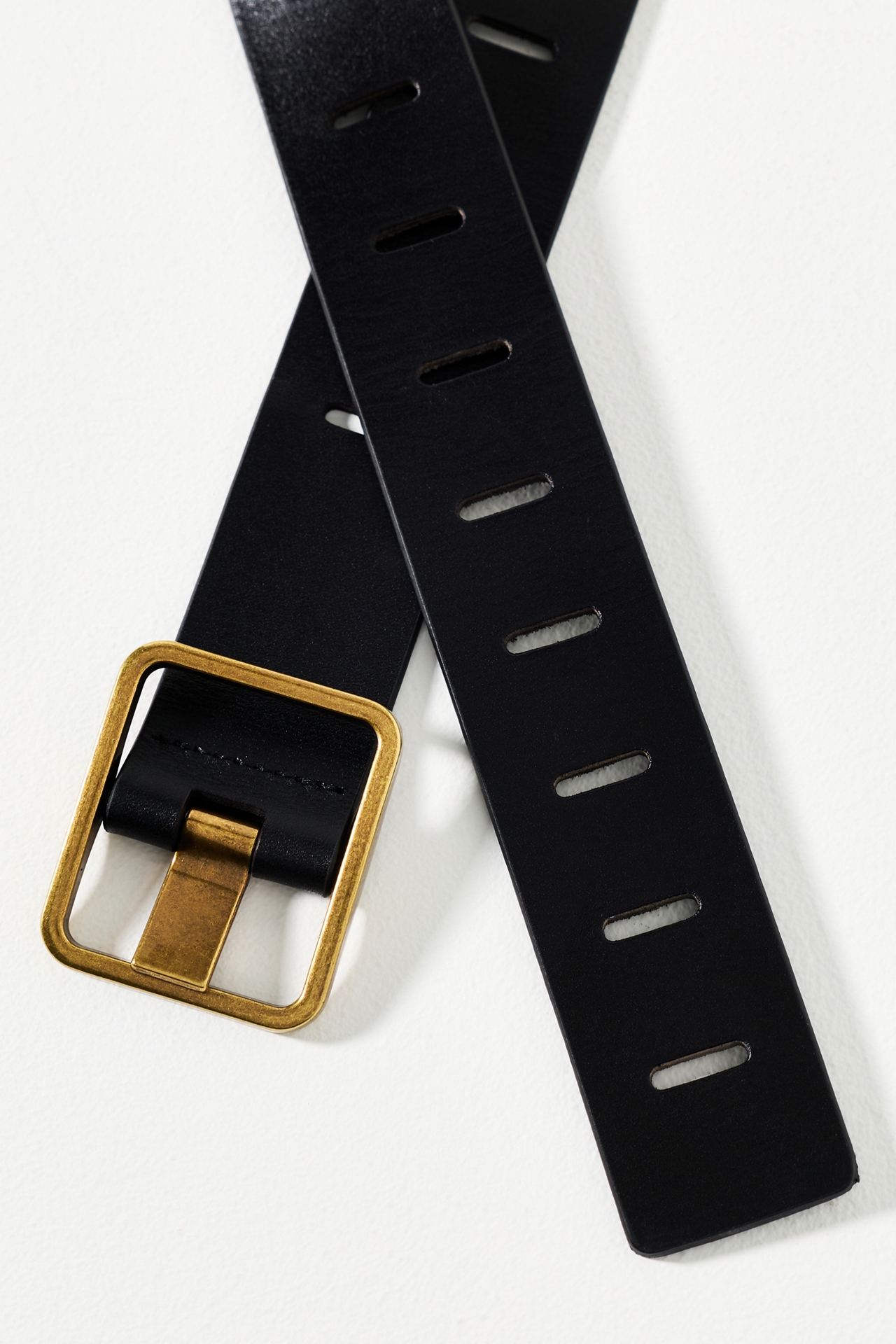 By Anthropologie Notched Square Buckle Belt