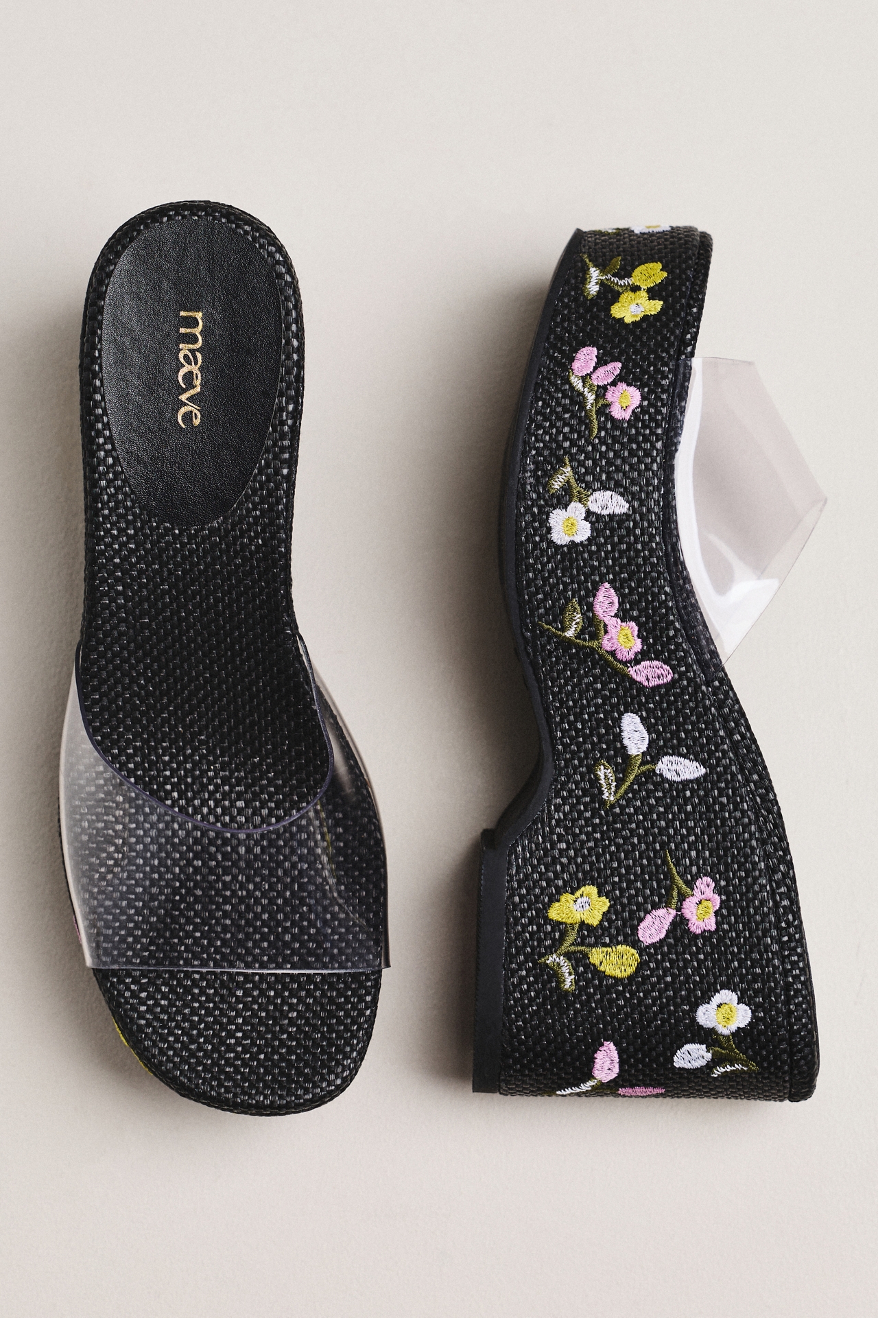 Maeve Embroidered PVC Platform Sandals