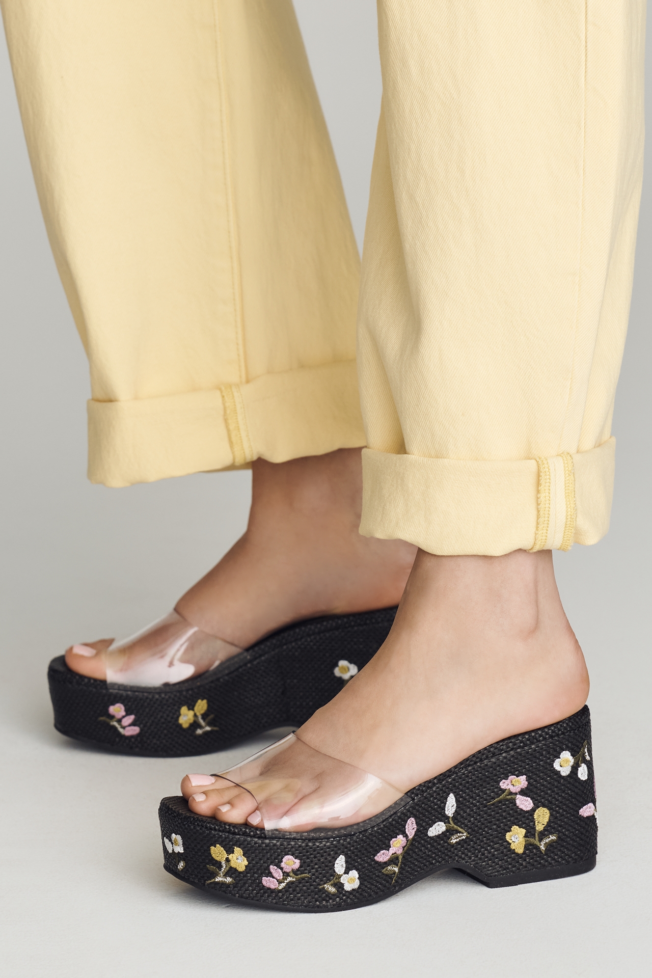 Maeve Embroidered PVC Platform Sandals