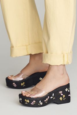Maeve Embroidered PVC Platform Sandals