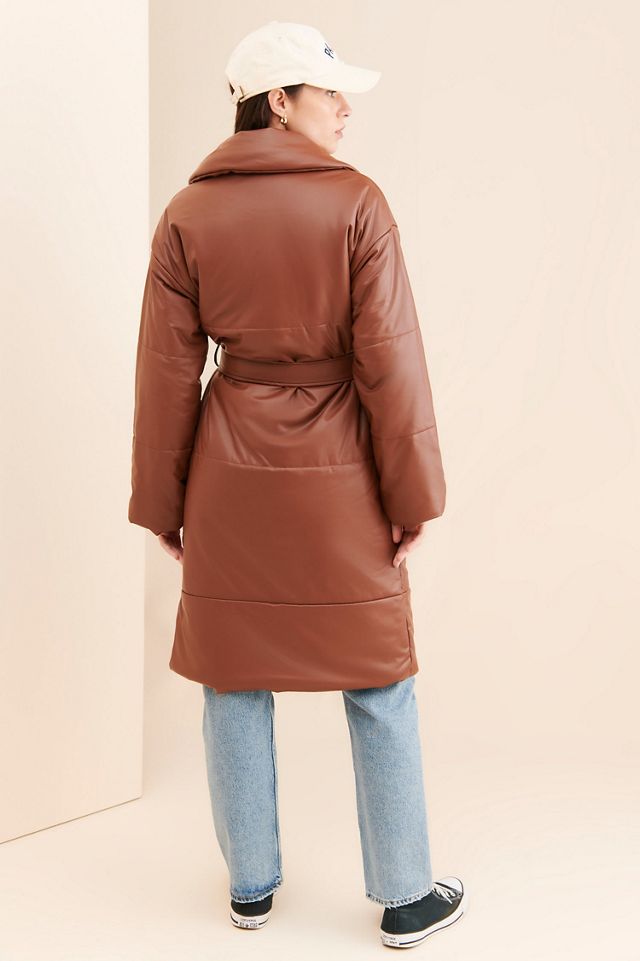 Avec Les Filles Vegan Leather Blanket Coat #1