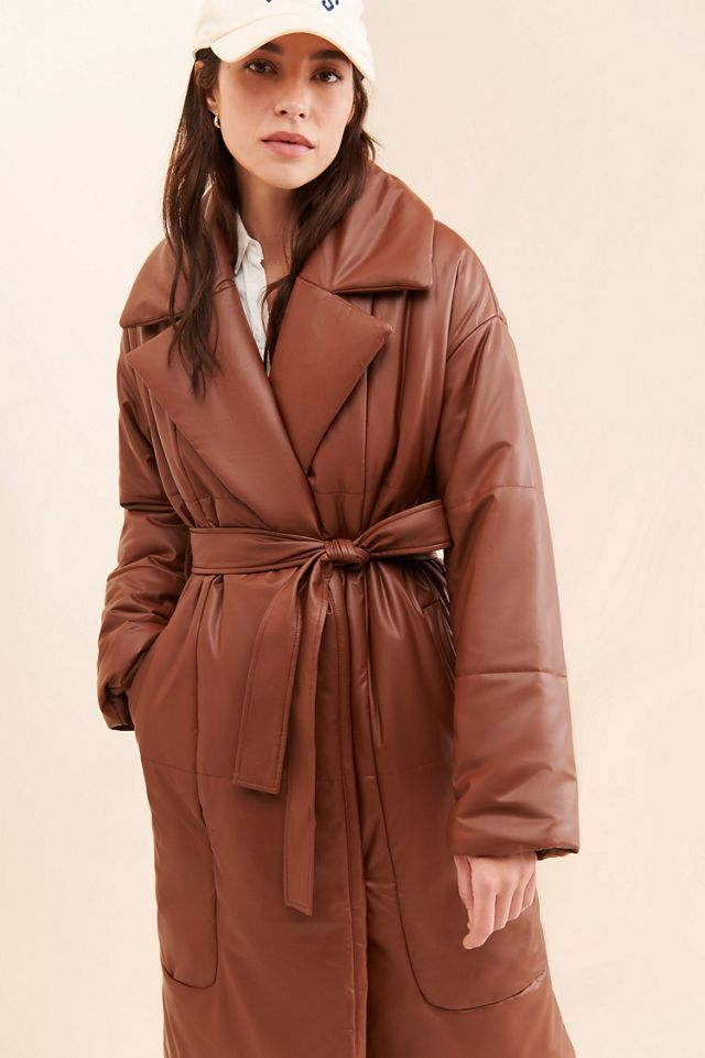 Avec Les Filles Vegan Leather Blanket Coat #3