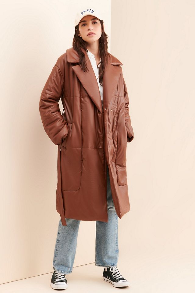 Avec Les Filles Vegan Leather Blanket Coat #4