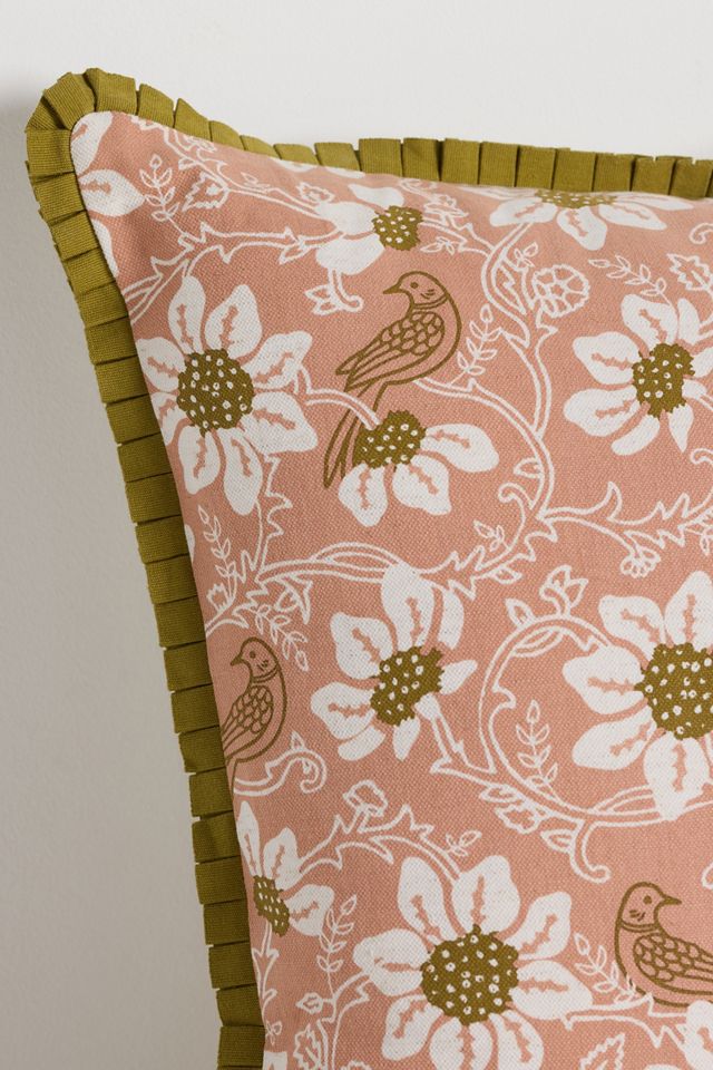 Reece Cotton Printed Ruffle Floral Pillow #2