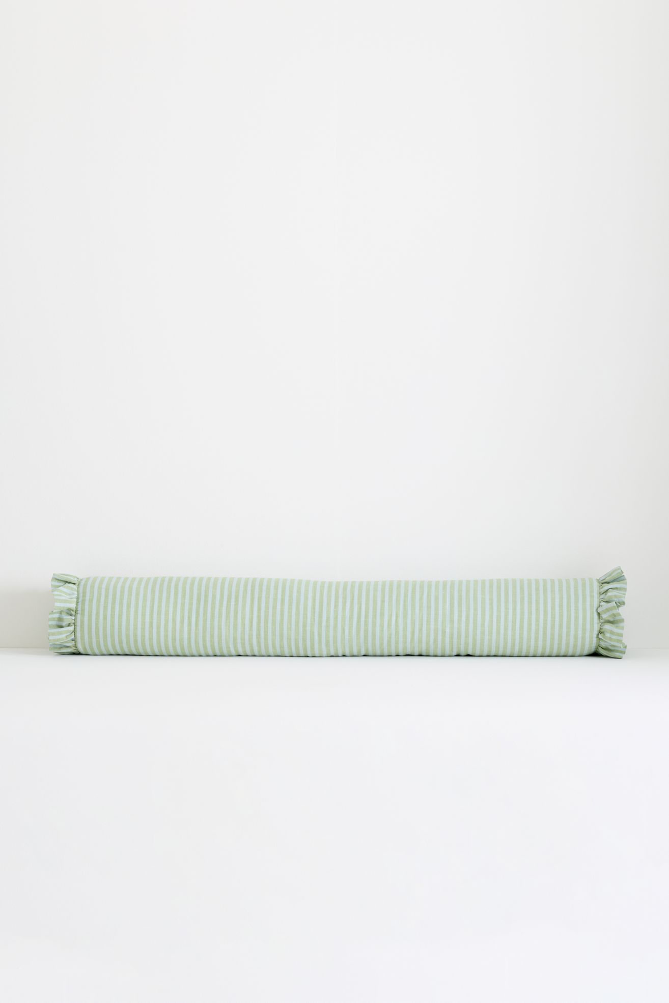 Elin Cotton Striped Extra-Long Bolster Pillow - Blue/Green Stripe, 7 x 48