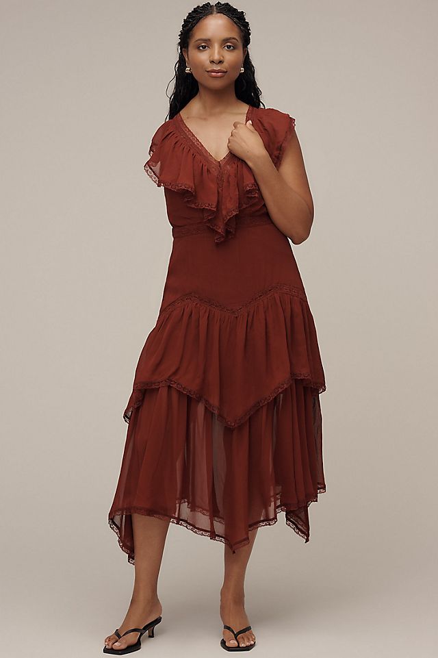 short sleeve dress v neck HMS Skins: Tan Baby Rib Small Imported Product measurements Smocked V-Neck Short Sleeve Dress