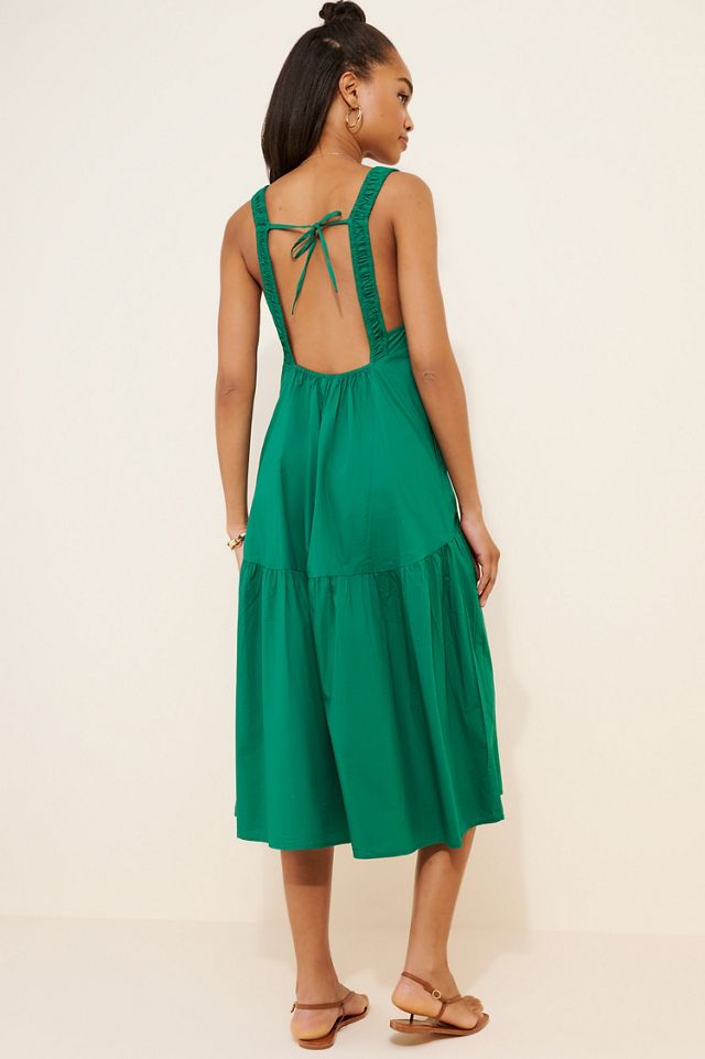 Celandine Sleeveless Smocked Open-Back Midi Dress #1
