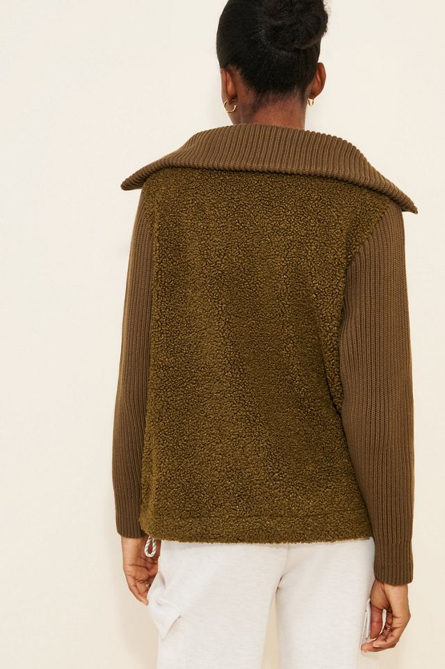 Varley Ardley Zip-Through Mixed Media Jacket | Anthropologie