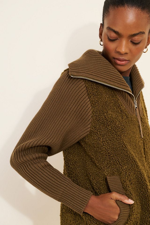 Varley Ardley Zip-Through Mixed Media Jacket | Anthropologie