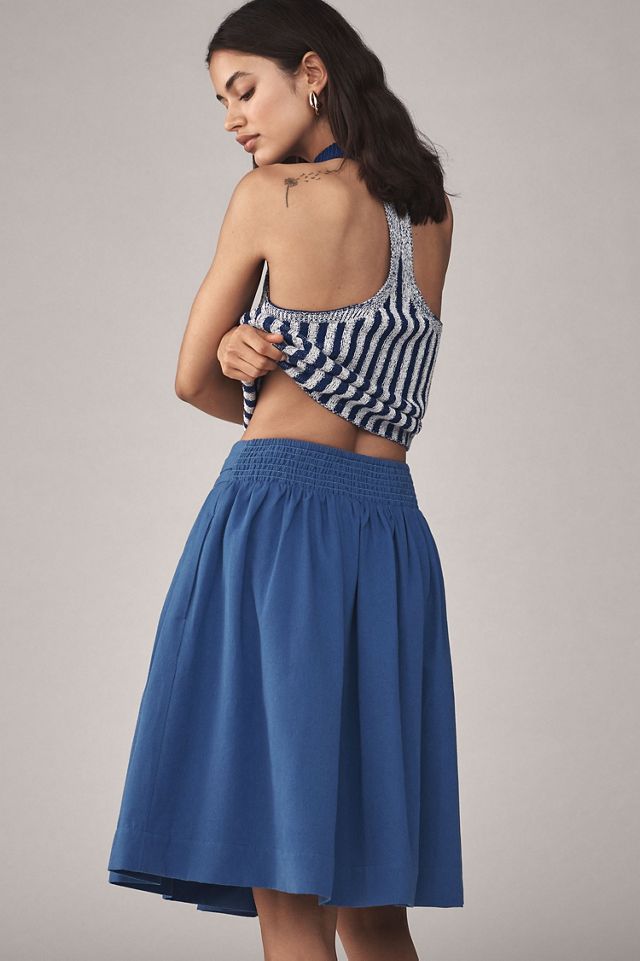 Maeve Bow Front Pleated Knee-Length Skirt #1