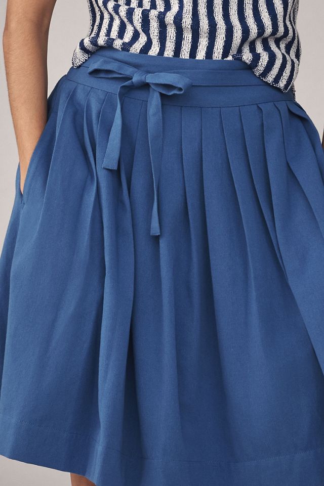 Maeve Bow Front Pleated Knee-Length Skirt #4