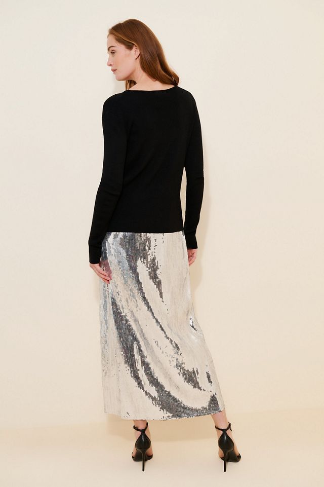 mare mare long sleeve knit sequin twofer mini dress NWT Anthropologie Mare Mare Long-Sleeve Knit Sequin Twofer Mini Dress, $158  NEW!
