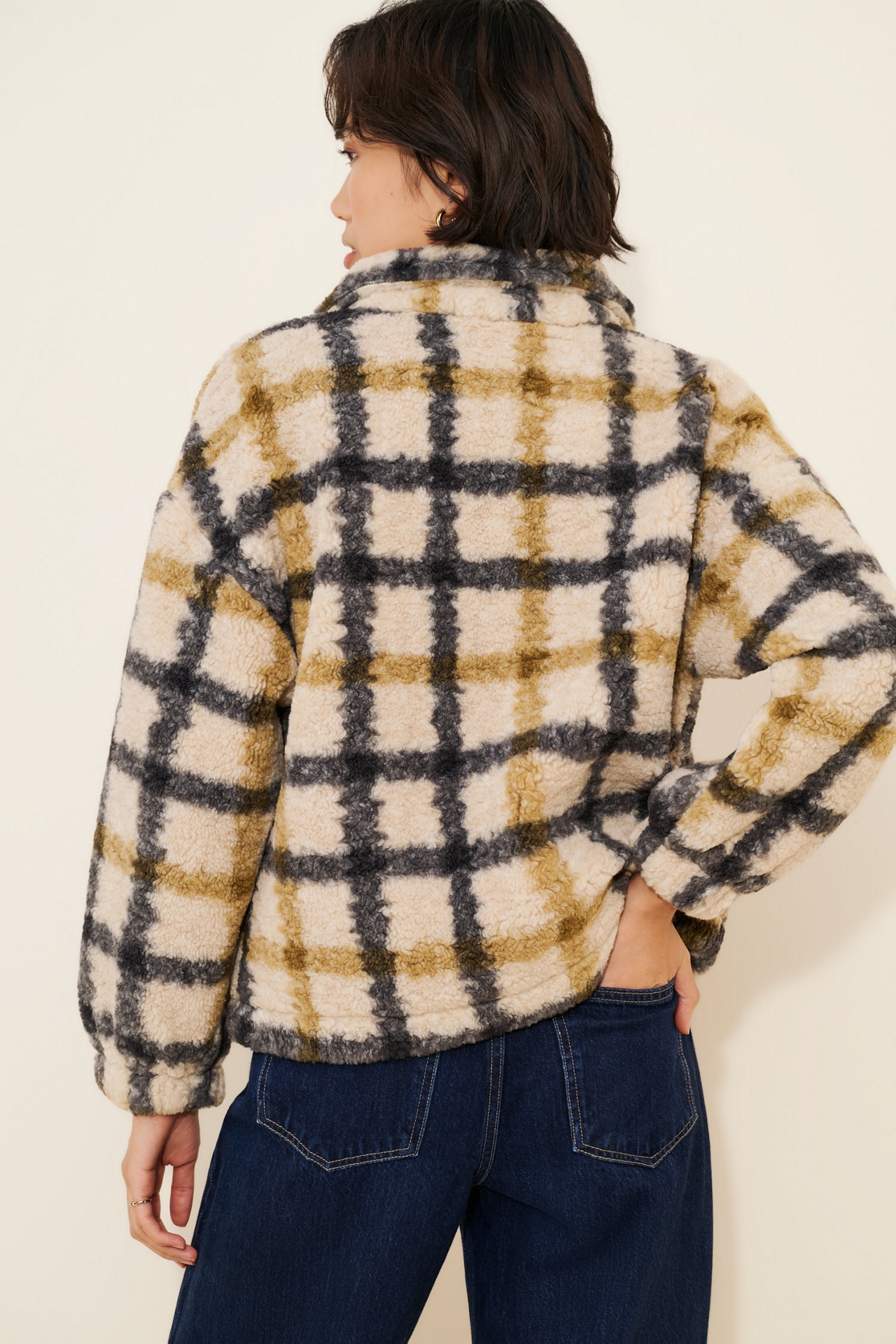 See U Soon Plaid Sherpa Coat