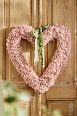 Pastel Reindeer Moss Heart Wreath