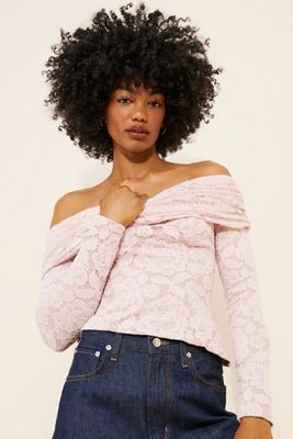 Hutch Knit Lace Fold Over Top
