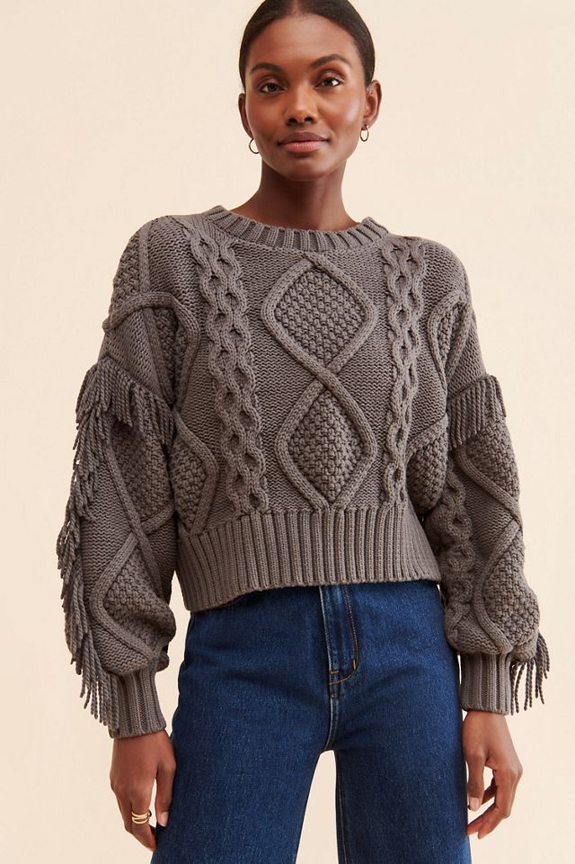 Line + Dot Jasper Fringe Sweater #1