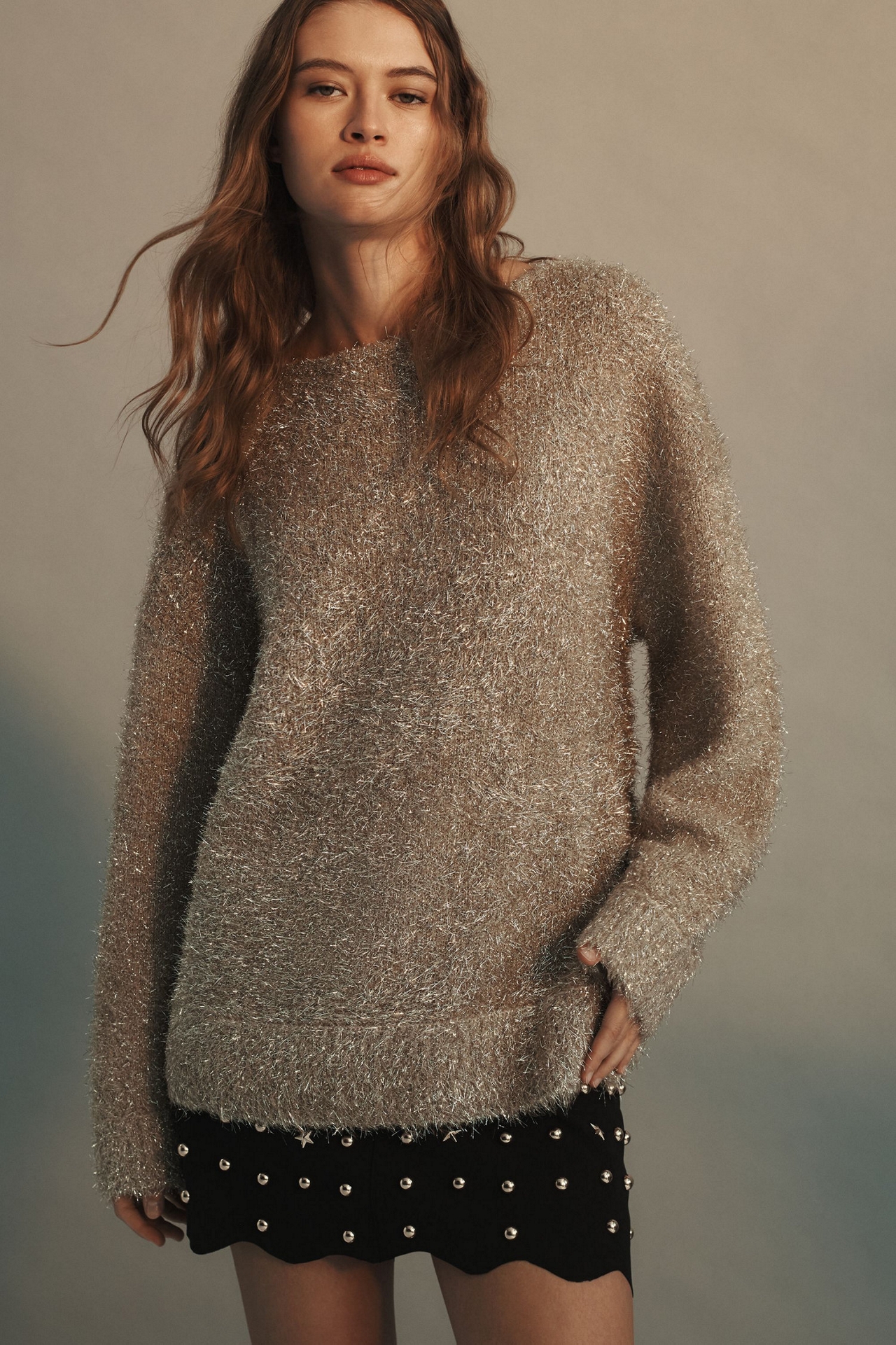 Pilcro Oversized Shimmer Sweater