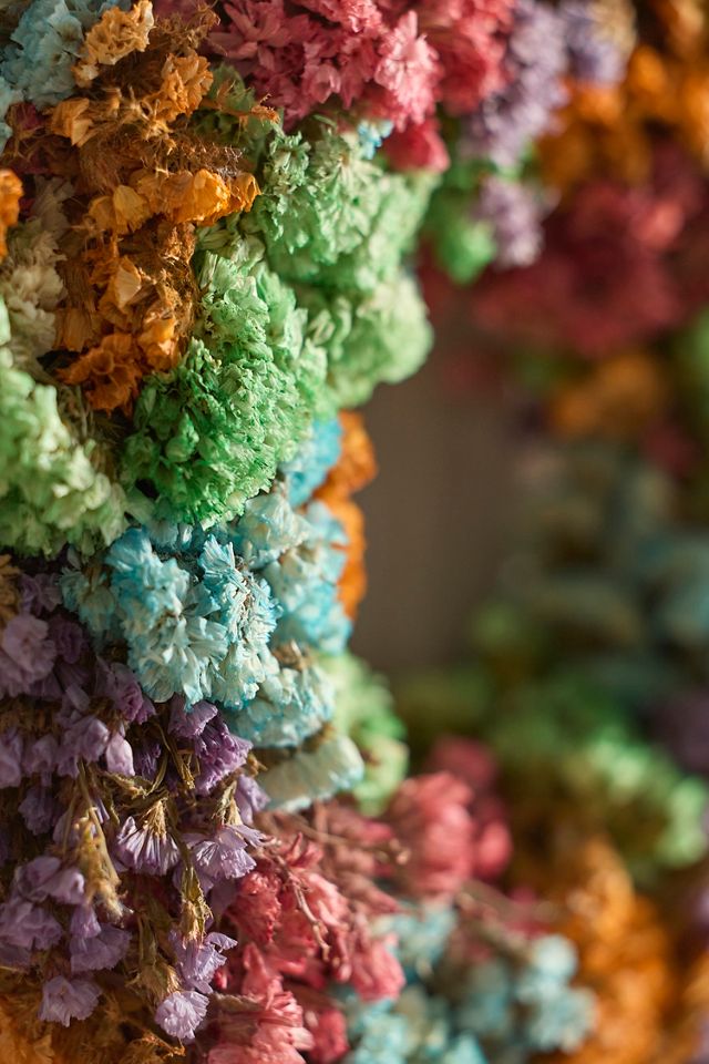 Pastel Statice Dried Wreath #1