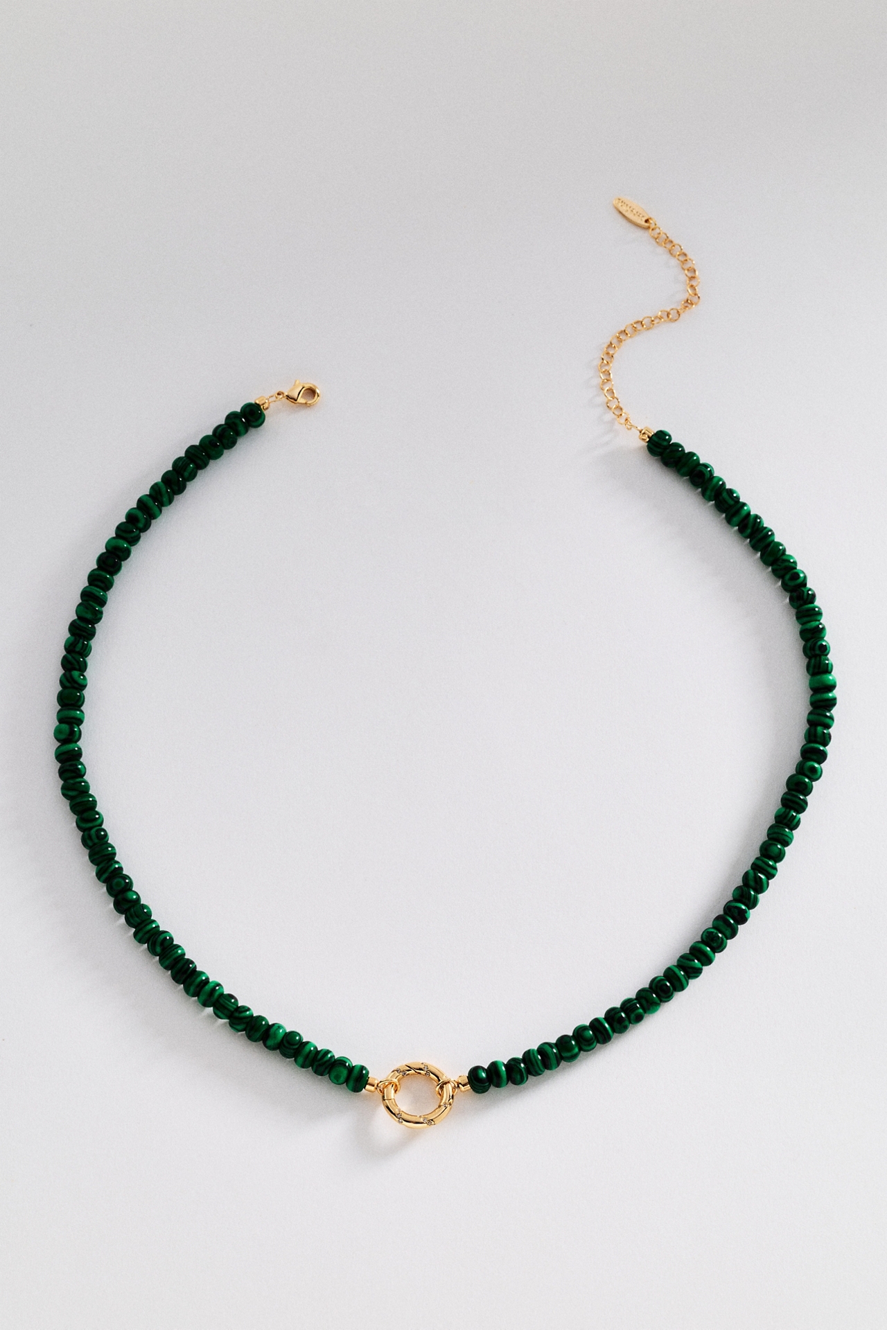 Beaded Stone Carabiner Necklace