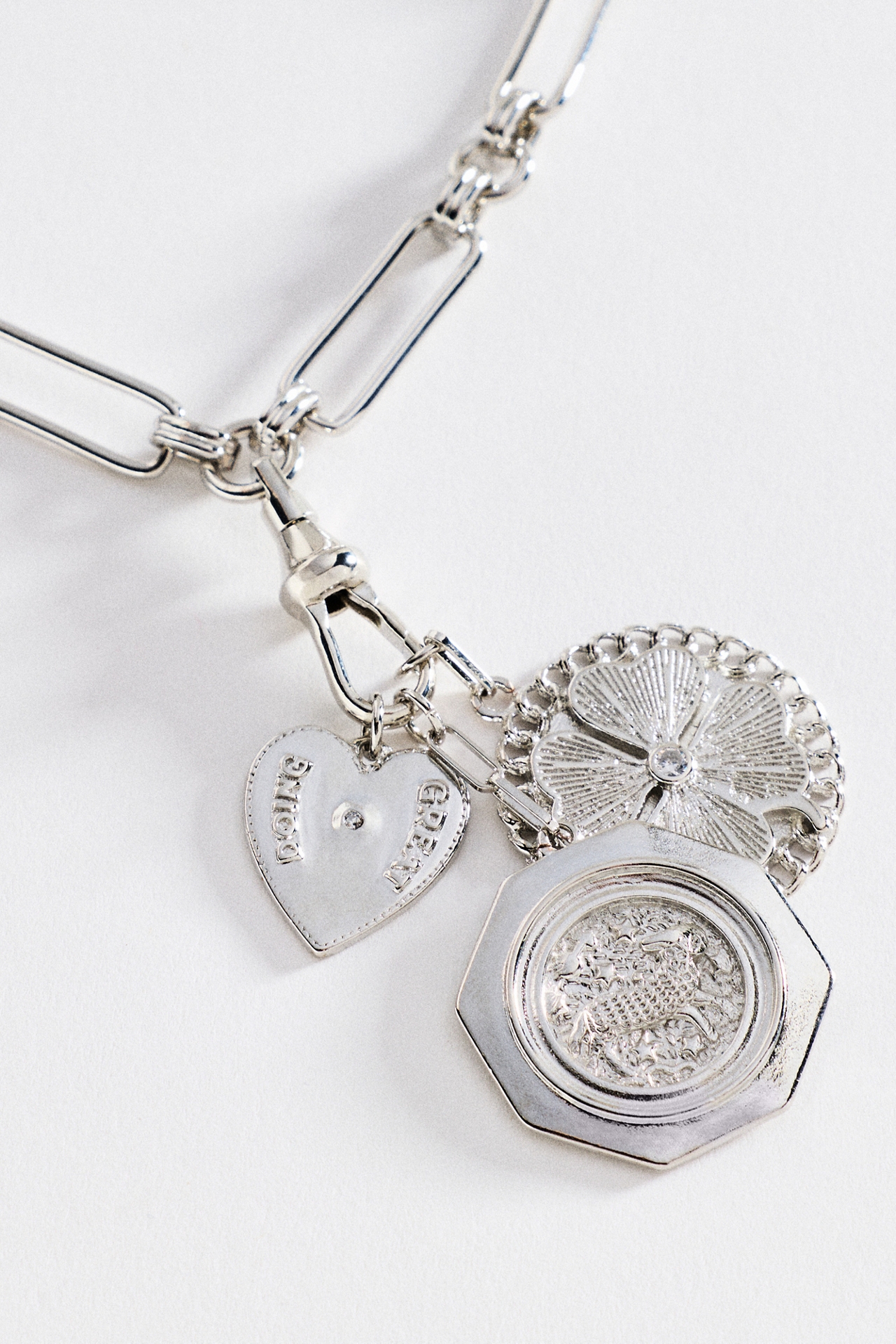 Chain Link Coin Pendant Necklace