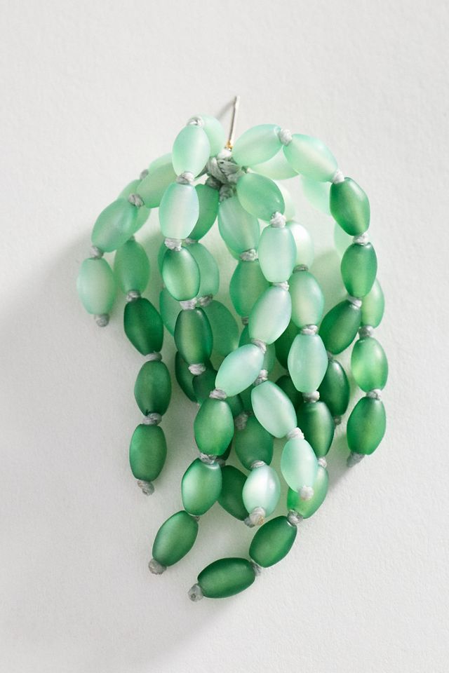 By Anthropologie Beaded Fringe Statement Earrings #1